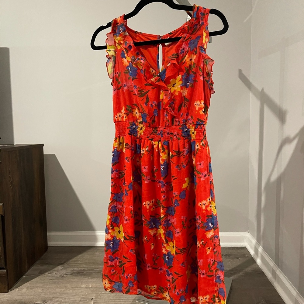 Orange, floral, Old Navy dress - Picture 1 of 2